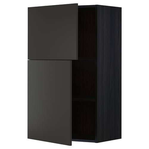 METOD wall cabinet in dark grey, sleek modern design, two doors, one shelf, sturdy construction.