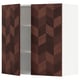 METOD kitchen cabinet with hasslarp herringbone wood veneer fronts, brown and natural tones, rectangular shape, three doors, two adjustable shelves.