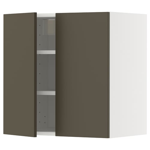 METOD dark brown kitchen cabinet with adjustable shelves.