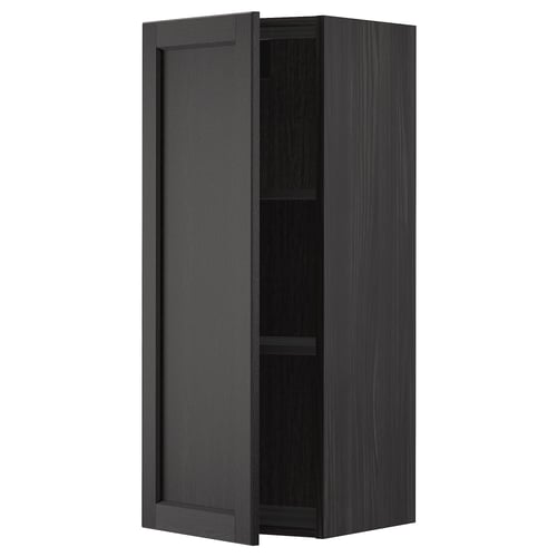 Grey METOD wall cabinet with bevelled door and adjustable shelf.