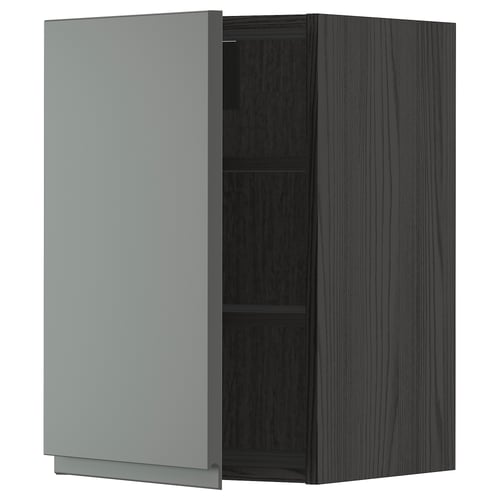 METOD kitchen cabinet, dark grey, light grey door, handle-less, 25-yr guarantee.