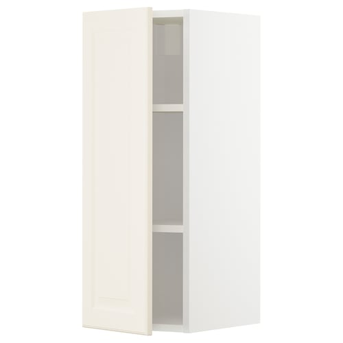 White METOD kitchen cabinet with bevelled edges for traditional design.