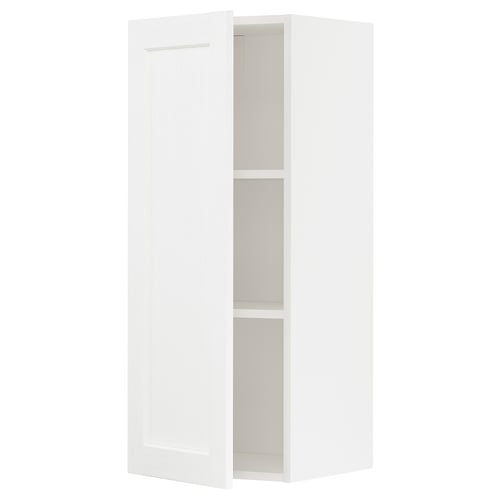 White METOD kitchen cabinet with adjustable shelf.