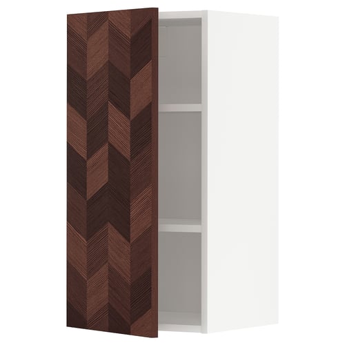 Modern METOD kitchen cabinet with herringbone door, reversible mount.