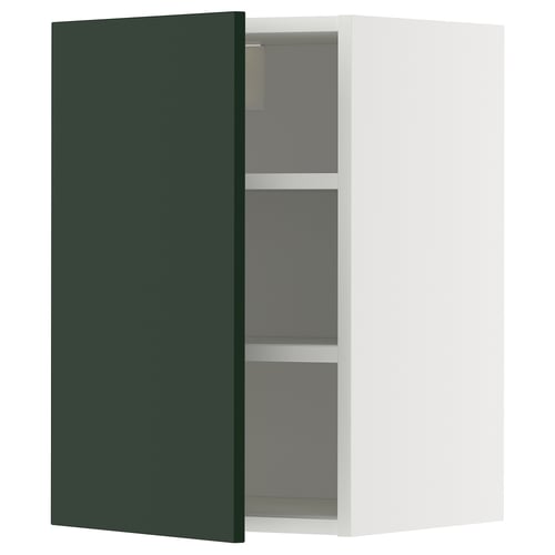 METOD kitchen cabinet, green, with 2 shelves, adjustable, right or left pivot, modern design.