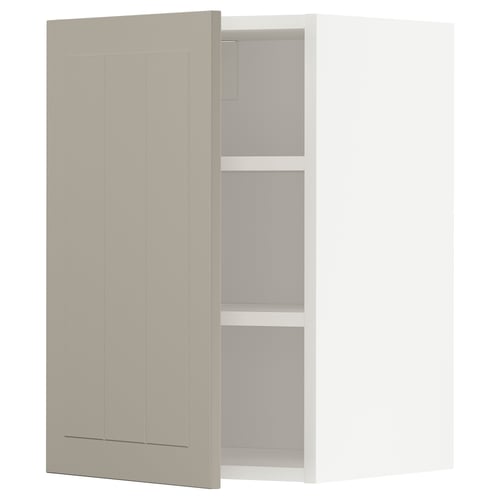 METOD kitchen cabinet, beige, wooden, rectangular with adjustable shelves, minimalist design.
