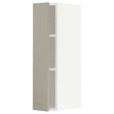 METOD Wall cabinet with shelves, white/Stensund beige, 20x80 cm