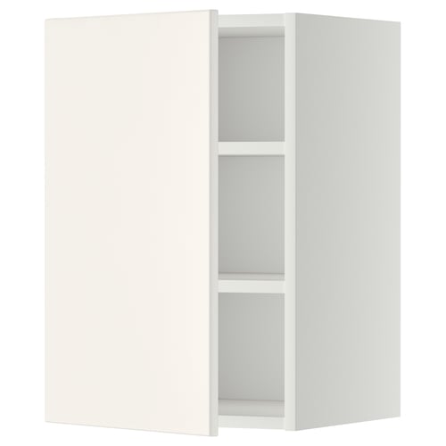 White ikea METOD wall cabinet, modern design with adjustable shelf.