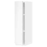METOD Wall cabinet with shelves, white/Voxtorp matt white, 20x80 cm