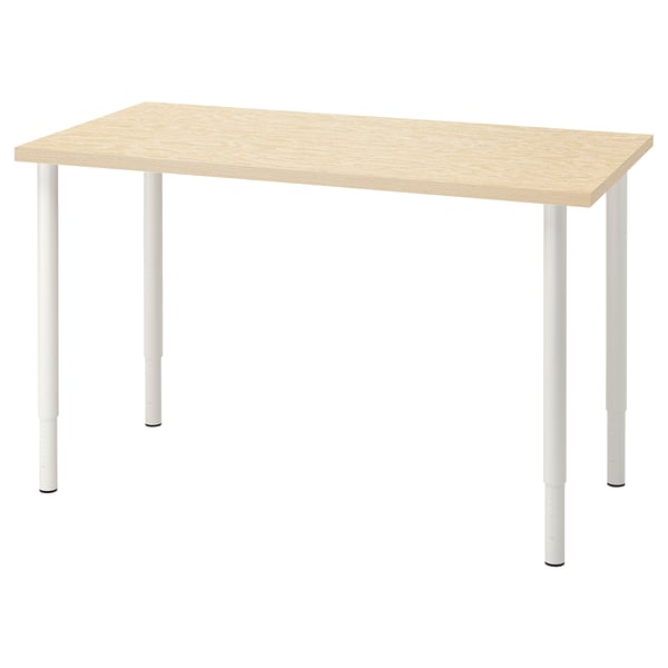 MITTCIRKEL / OLOV Desk, lively pine effect/white, 120x60 cm