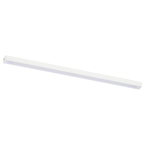 MITTLED: modern kitchen light, white, aluminium housing, polycarbonate diffuser, slim rectangular shape, minimalist design.