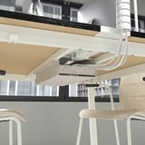 MITTZON Conference table, black stained ash veneer/white, 120x108x105 cm