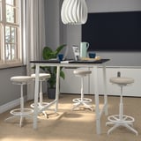 MITTZON Conference table, black stained ash veneer/white, 120x108x105 cm