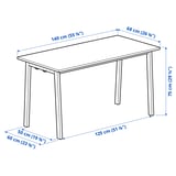 MITTZON Conference table, walnut veneer/black, 140x68x75 cm