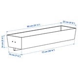 MITTZON Container f frame w castors, white, 80x14 cm