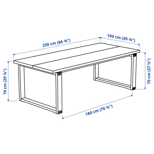 Illustration with measurements for the product: MÖRBYLÅNGA.