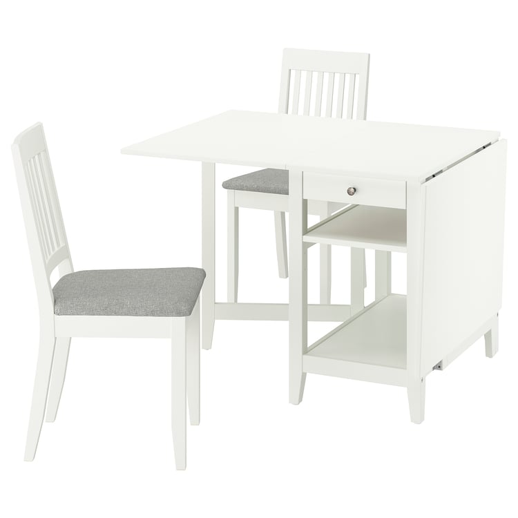 NÄSINGE / NÄSINGE table and 2 chairs, gateleg table white/white ...
