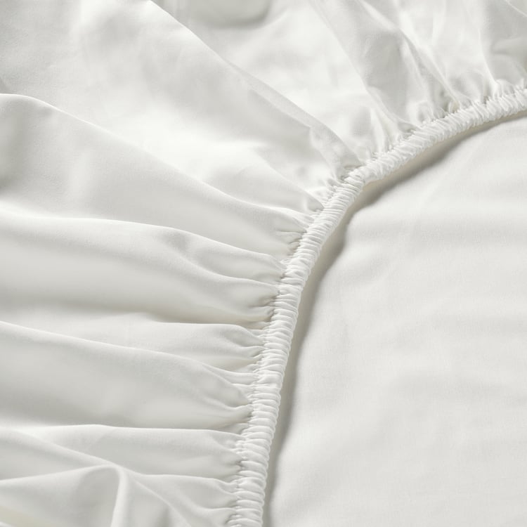 NATTJASMIN Fitted sheet white IKEA