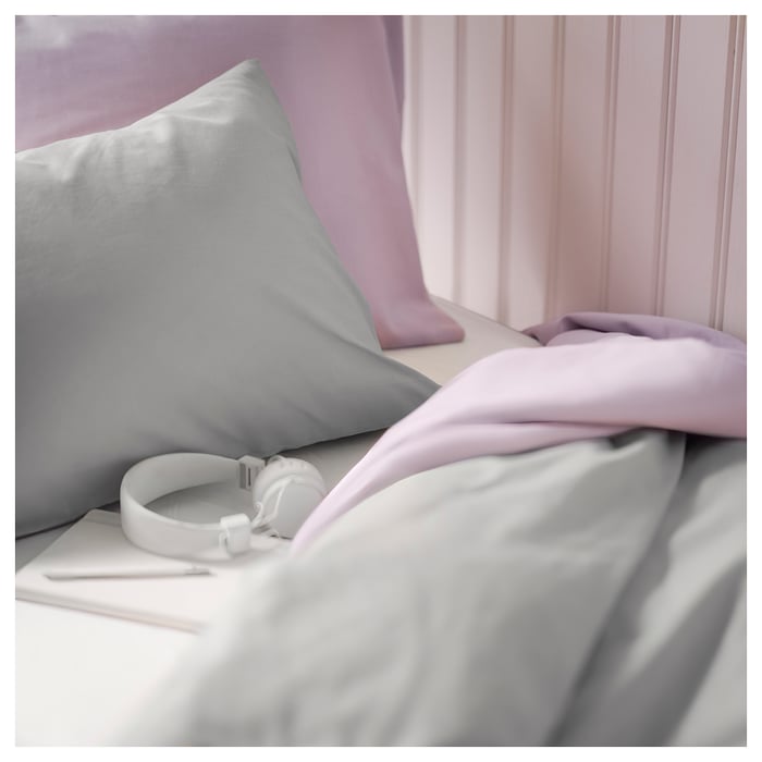 NATTSVÄRMARE Duvet cover and pillowcase light grey IKEA