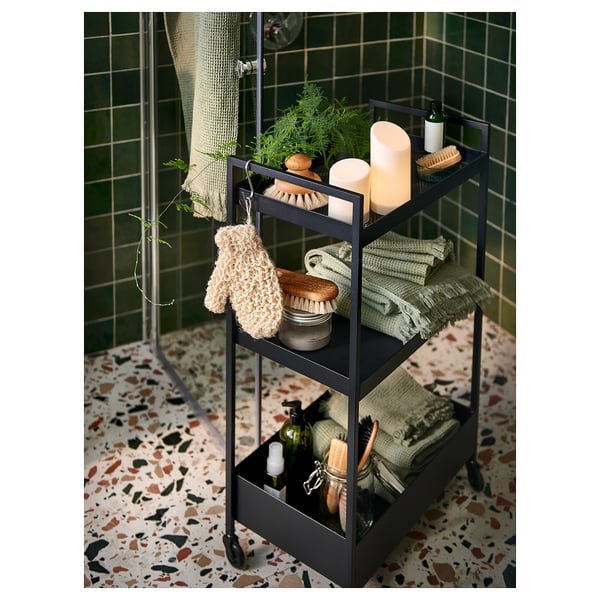 NISSAFORS Trolley, black, 50.5x30x83 cm