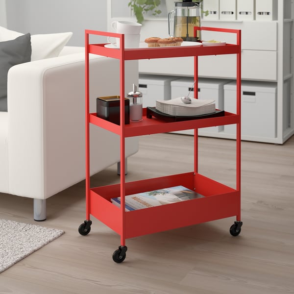 NISSAFORS Trolley, redorange, 50.5x30x83 cm IKEA