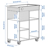 ÖVNING Trolley, white/grey-green, 54x33 cm