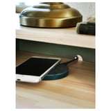 OLDERDALEN Bedside table, grey-green/pine, 47x43 cm