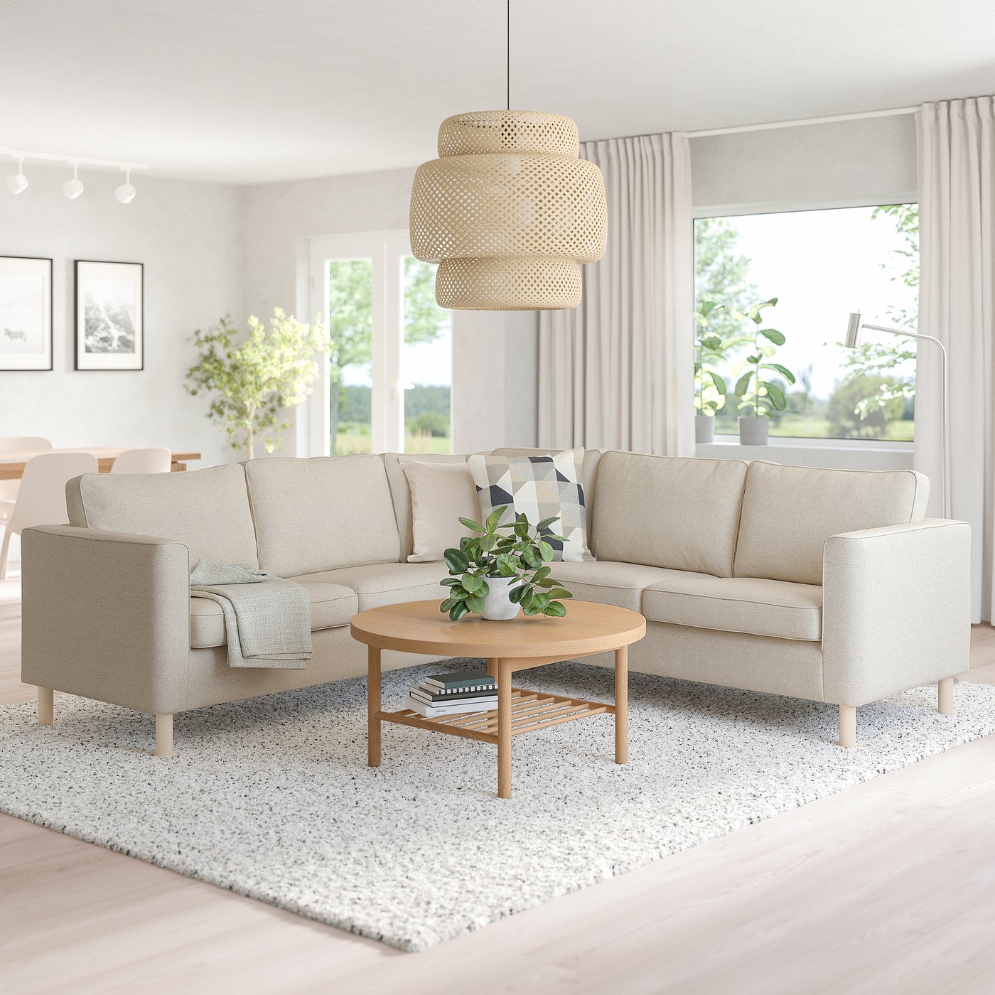 PÄRUP corner sofa, 4-seat, Gunnared beige - IKEA