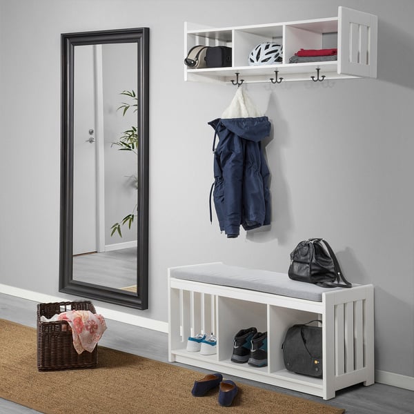 PANGET Hat and coat rack, white, 110 cm