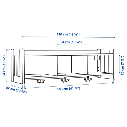 Illustration with measurements for the product: PANGET.