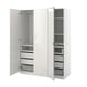 Option: PAX / FARDAL/ÅHEIM Wardrobe combination, white/high-gloss/white mirror glass, 150x60x201 cm