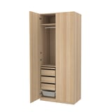 PAX / FORSAND Wardrobe combination, white stained oak effect/white stained oak effect, 100x60x236 cm