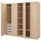 PAX / FORSAND Wardrobe, white stained oak effect/white stained oak effect, 250x60x236 cm