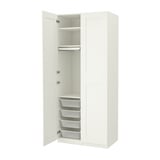 PAX / GRIMO Wardrobe combination, white/white, 100x60x236 cm
