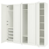 PAX / GULLABERG Wardrobe combination, white/white, 250x60x236 cm