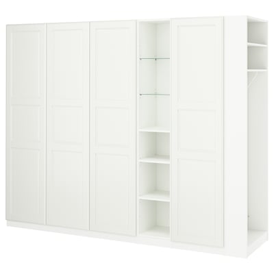 PAX / TYSSEDAL Wardrobe combination, white white/white, 255x60x201 cm