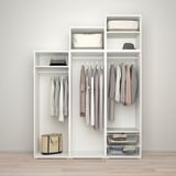 PLATSA Wardrobe with 5 doors, white/Kalbåden lively pine effect, 180x57x241 cm