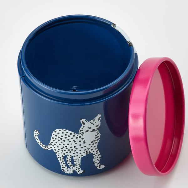 plugghast علبة تخزين بغطاء طقم من 3 قطة عدة ألوان ikea