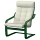 POÄNG Armchair, dark green/Gunnared beige