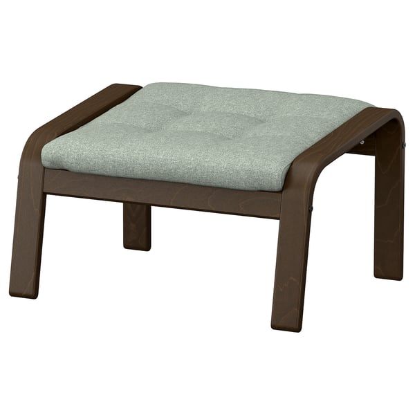 POÄNG Footstool, walnut effect/Gunnared light green