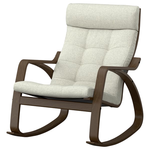 POÄNG Rocking-chair, walnut effect/Gunnared beige