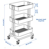 RÅSKOG Trolley, grey-blue, 28x38x61 cm