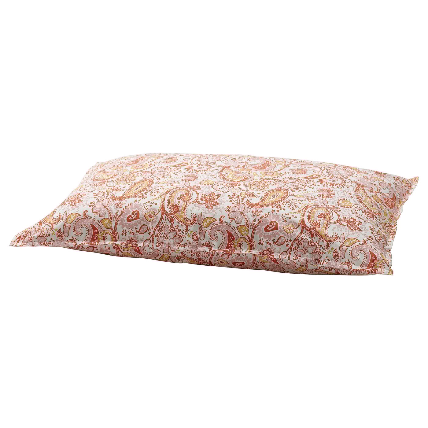 RODGERSIA pillowcase, peach patterned, cotton/viscose, rectangular, paisley design.