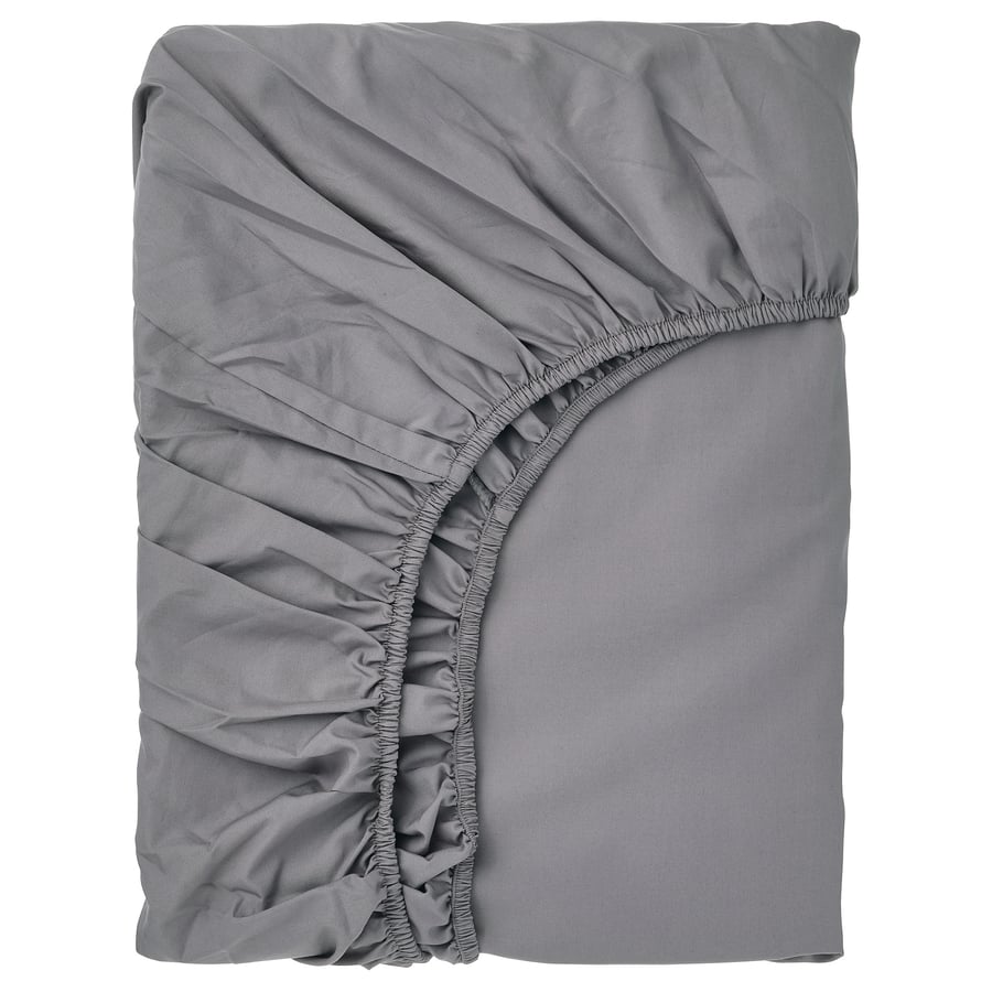 RÖNNVECKMAL Fitted sheet grey IKEA