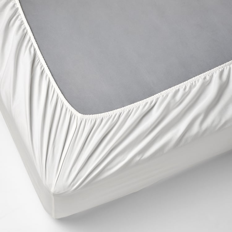 RÖNNVECKMAL Fitted sheet white IKEA