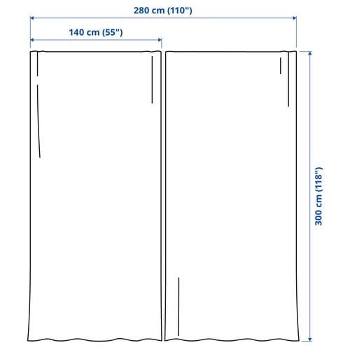 ROSENMANDEL Room darkening curtains, 1 pair, yellow-beige/with heading tape, 135x300 cm