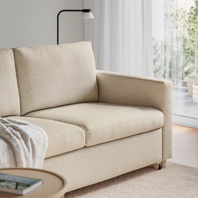 SALTSJÖBADEN 2-seat sofa-bed, Vittangi light beige/white
