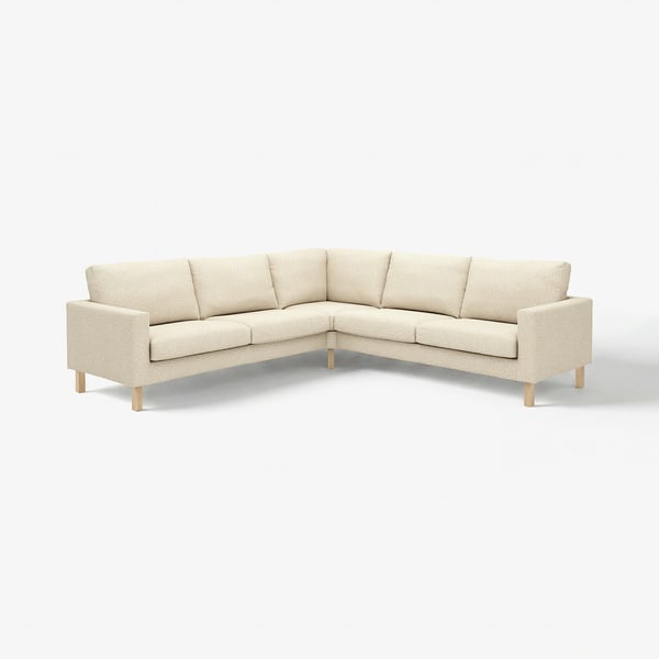 SALTSJÖBADEN Cover for corner sofa, 4-seat, Vittangi light beige/white
