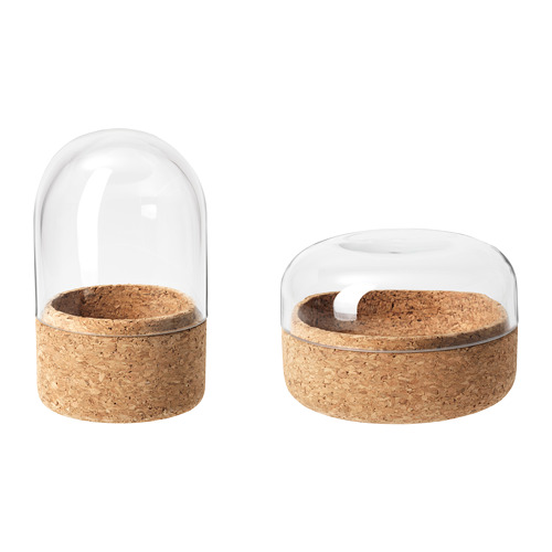 SAMMANHANG Glass dome with base, set of 2 IKEA