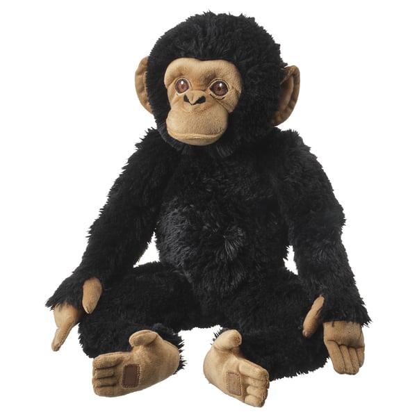 SANDLÖPARE Soft toy, chimpanzee/black, 32 cm